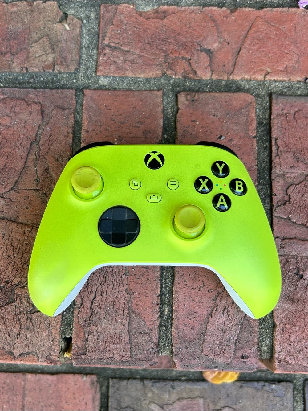 Microsoft Xbox Wireless Controller in the Electric Volt color.
